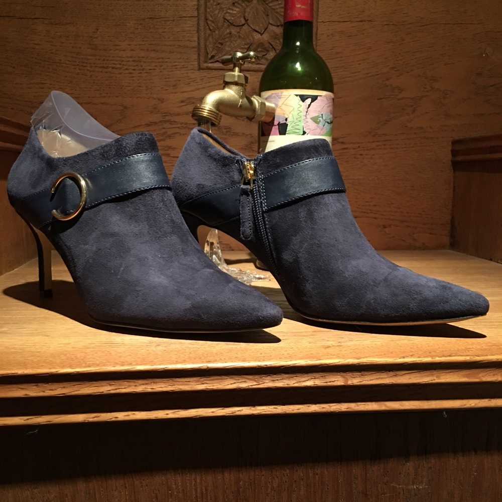 Make Elvis Proud!  Nine West Blue Suede Bootie